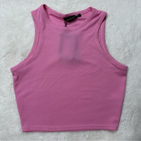 NWT Pretty Little Thing Rib Racer Neck Vest - Picture 1 of 5